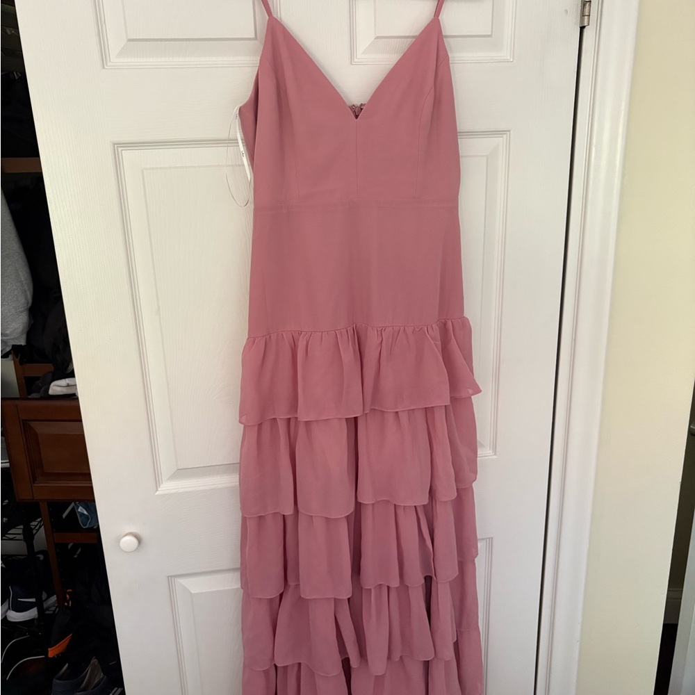 Lulu’s ruffled pink formal dress NWT